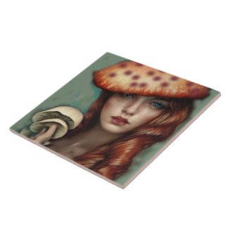 Carreau artiste de style vintage conception dame avec cham