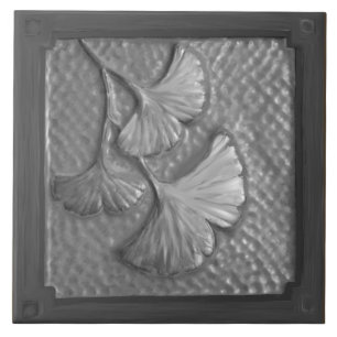 Carreau Artiste Gingko Leaf Carrelage en céramique argent