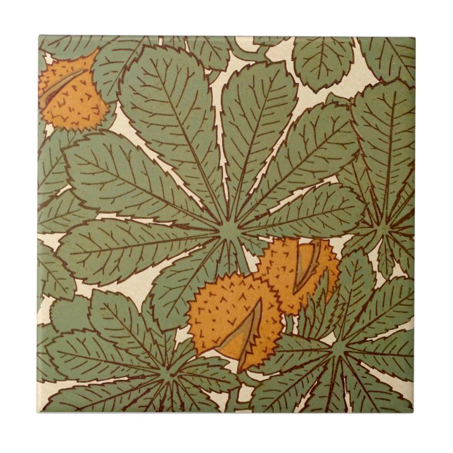 Carreau Arts + Artisanat 1880 Minton Horse Chestnut Repro (Devant)