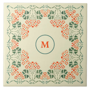 Carreau Arts & Artisanat ou Artiste Crayon Floral