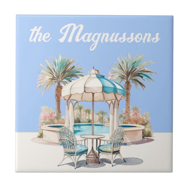 Carreau Artsy Coastal Custom House nr Beach cabane bleu (Devant)