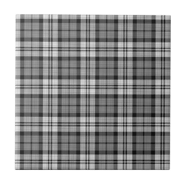 Carreau Ash Grey Blackwatch Campbell Tartan Plaid (Devant)