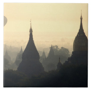 Carreau Asie, Birmanie, (Myanmar), Pagan (Bagan) Montgolfi