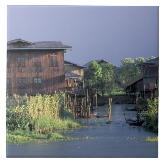 Carreau Asie, Myanmar, Inle Lake. Un village flottant sur (Devant)