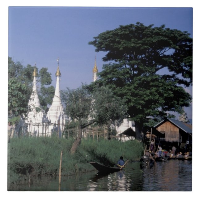 Carreau Asie, Myanmar, lac Inle. Un marché flottant. (Devant)