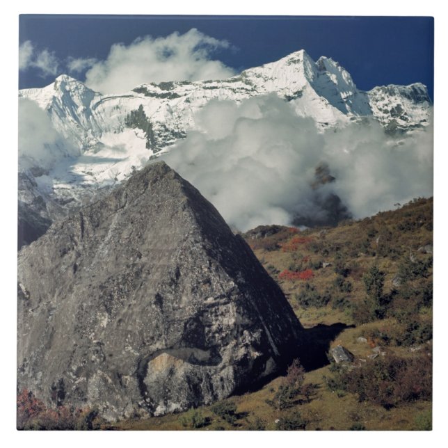 Carreau Asie, Népal, Parc national de Sagarmatha. Une priè (Devant)