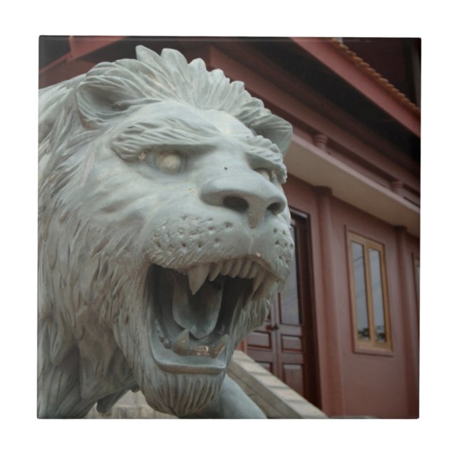 Carreau Asie, Viêt Nam. Sculpture de lion à Chau Doc (Devant)
