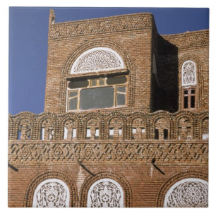Carreau Asie, Yémen, Sana'a. Détail d'architecture yéménit