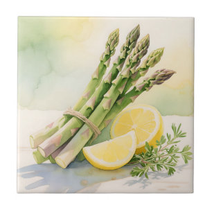 Carreau Asparagus Aquarelle au Citron