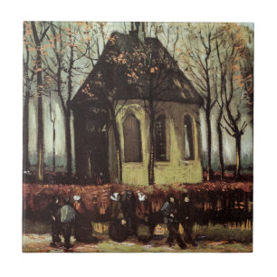 Carreau Assemblée à l'église, Nuenen par Vincent van Gogh