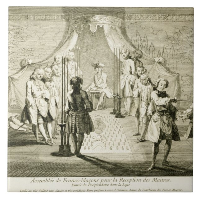 Carreau Assemblée des maçons libres pour l'initiation d'un (Devant)