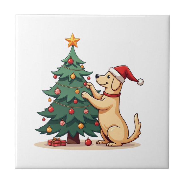 Carreau Assistant pour arbre de Noël de Labrador (Devant)