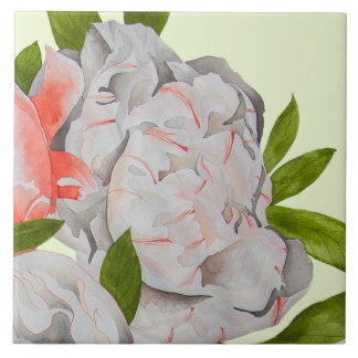 Carreau Assorted Peonies on a Ceramic Tile (D)