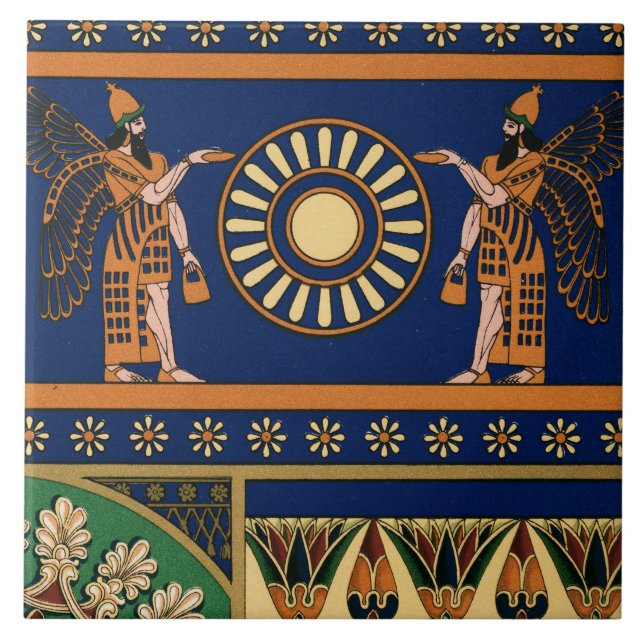 Carreau Assyrian Deity Called an Apkallu or Winged Genius (Devant)