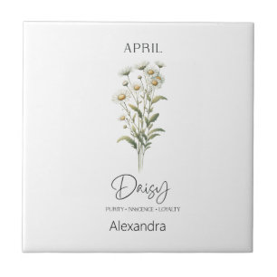 Carreau Astrologie Mois de naissance Avril Flower Daisy