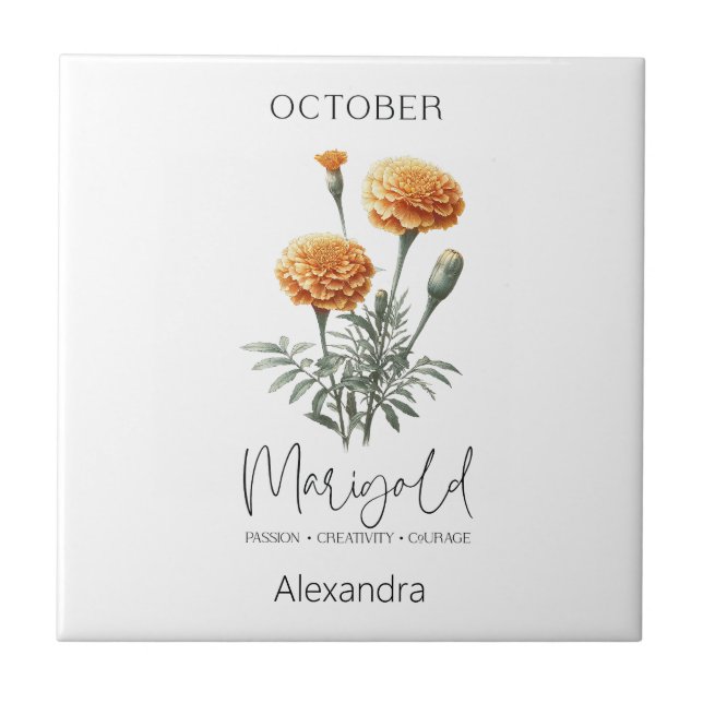 Carreau Astrologie Mois de naissance Octobre | Flower Mari (Devant)