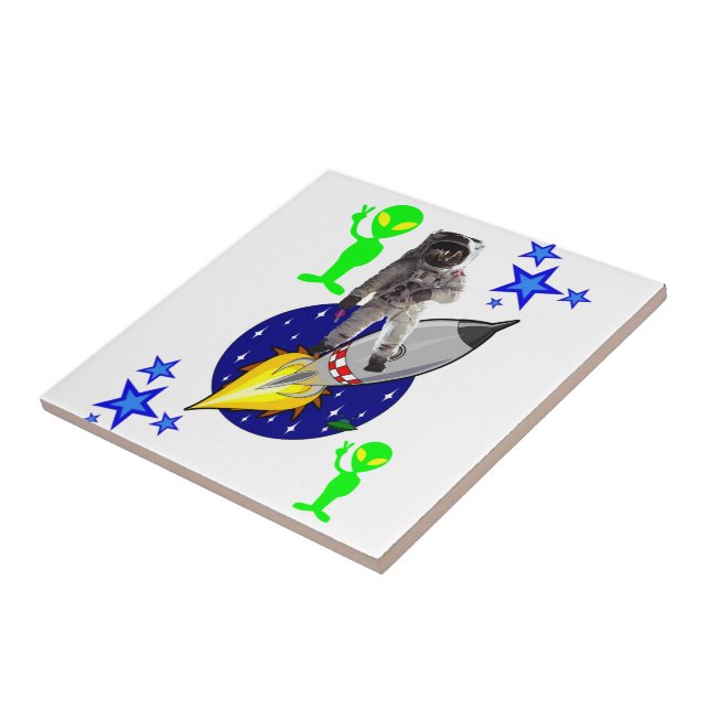 Carreau Astronaute en céramique (Côté)