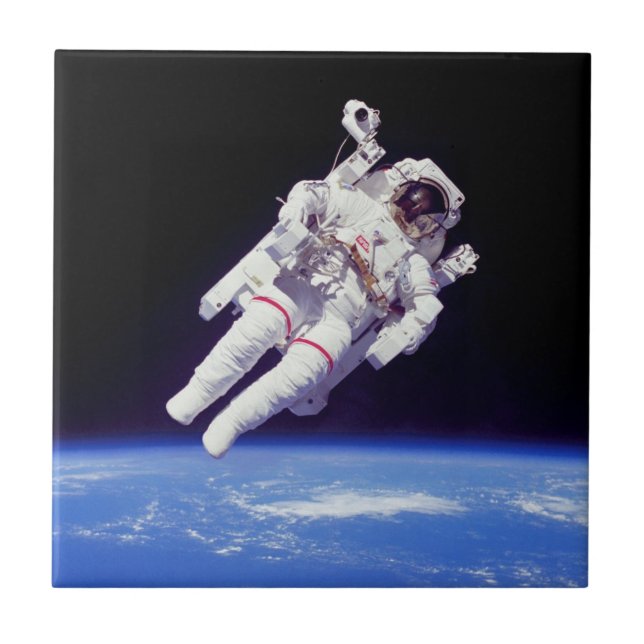Carreau Astronaute Pack Jeté Marche Spatiale Terre Orbite  (Devant)