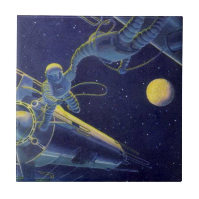 Carreau Astronautes de la science-fiction vintage dans l'e (Devant)