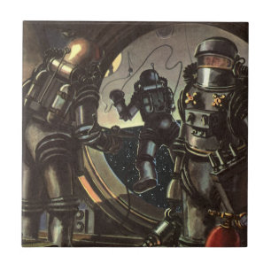 Carreau Astronautes de la science-fiction vintage en prome