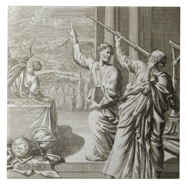 Carreau Astronome grec étudiant les étoiles, illustration (Devant)