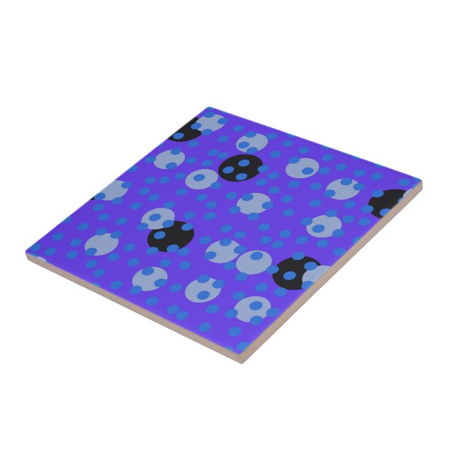 Carreau Atomic Blueberry - Rêve à pois rétro   (Côté)