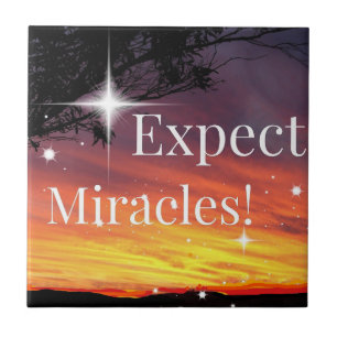 Carreau Attendez-vous à Miracles Sparkle Sunset Inspiratio
