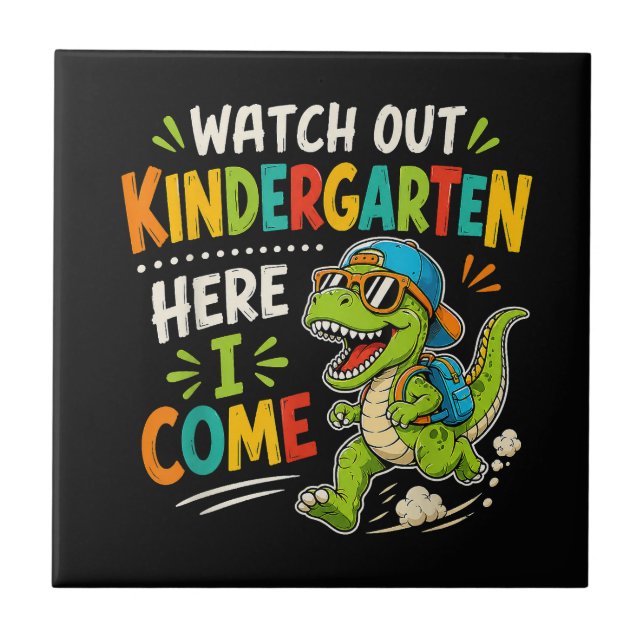 Carreau Attention maternelle j'arrive Dino (Devant)