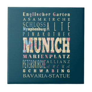 Carreau Attractions et endroits célèbres de Munich,