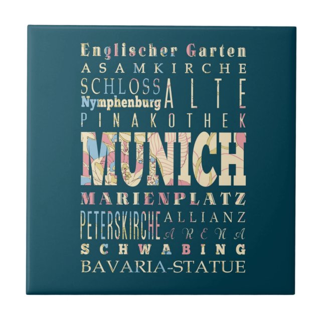 Carreau Attractions et endroits célèbres de Munich, (Devant)