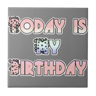 Carreau Aujourd'hui est mon anniversaire Baby Pink Art Pri