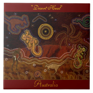 Carreau Australian Aboriginal Desert Animaux 6' Art Tile