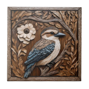 Carreau Australian Kookaburra Wood Art Print
