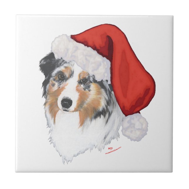 Carreau Australian Shepherd Noël (Devant)