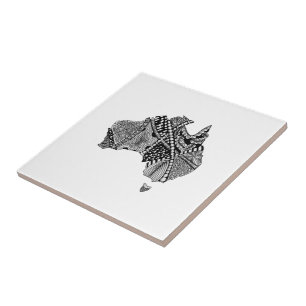 Carreau Australie Carte Doodle