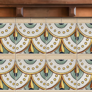 Carreau Authentique peinture à la main Floral Majolica Esp