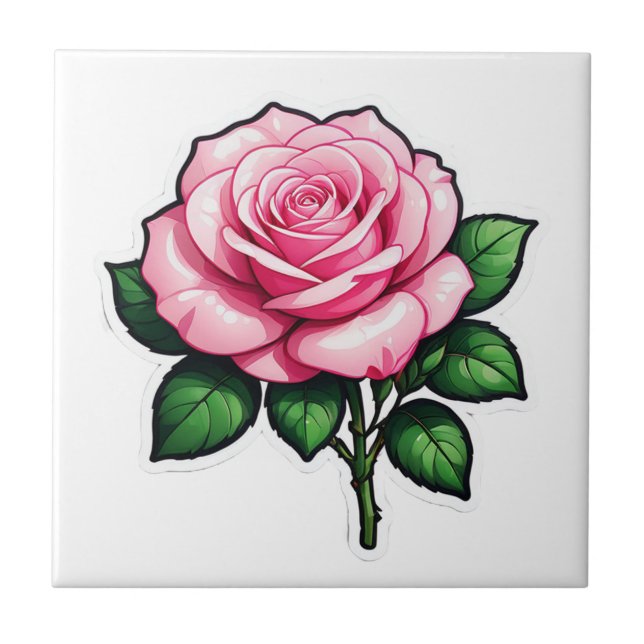 Carreau Autocollant transparent rose (Devant)