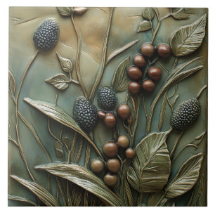 Carreau Automne Berry Branch Botanique Faux Relief