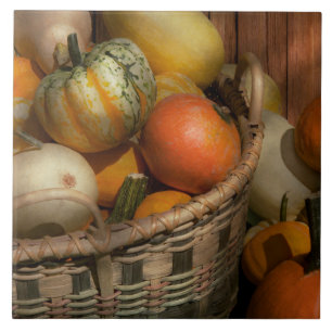 Carreau Automne - Citrouilles dans un panier