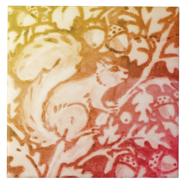 Carreau Automne Écureuil Acorn Gold Copper Bois (Devant)