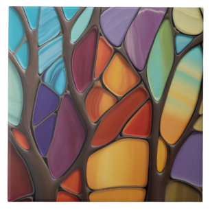 Carreau Automne - Faux Stainverre Mosaïque Art Abstrait