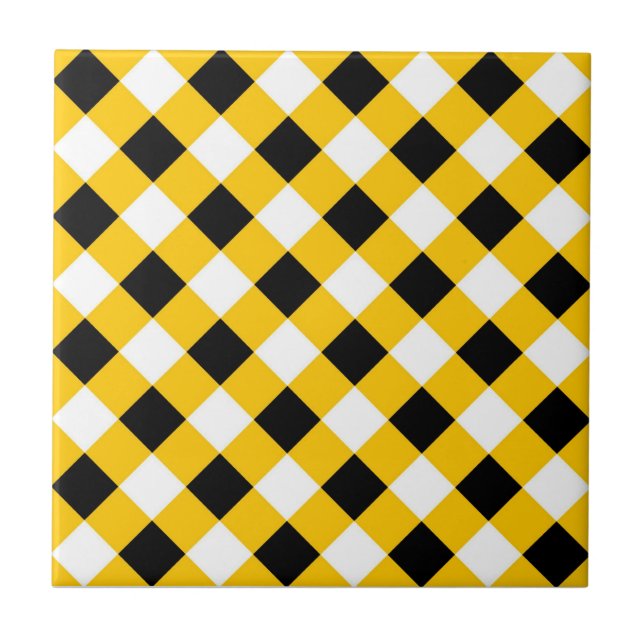 Carreau Automne Motif noir jaune et blanc (Devant)