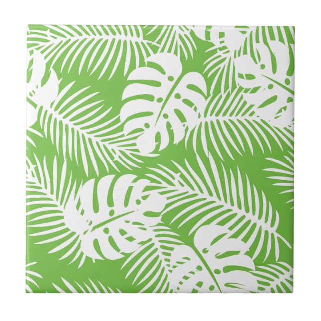 Carreau automne tropical, motifs de feuilles d'été (Devant)