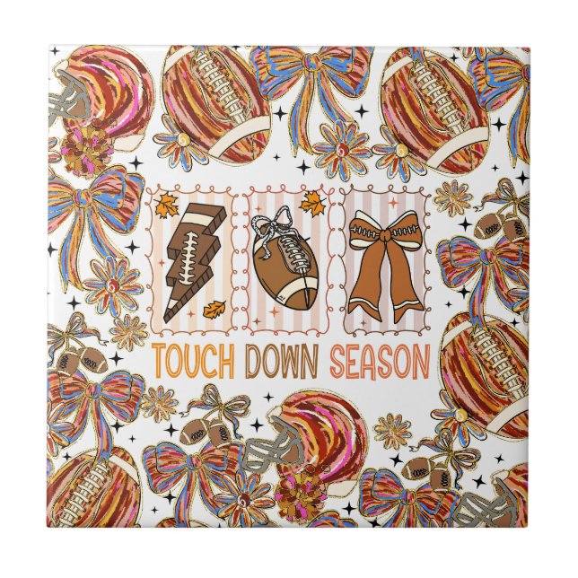 Carreau Automne Vintage Football Jour (Devant)
