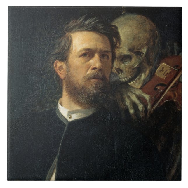 Carreau Autoportrait avec la mort comme un violon (par Böc (Devant)