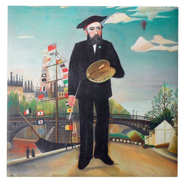 Carreau Autoportrait, Paysage, Rousseau (Devant)