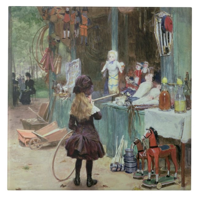 Carreau Aux jardins de Champs-Elysees, c.1897 (gouache (Devant)