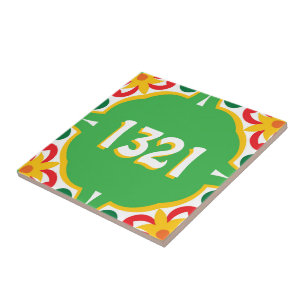 Carreau Avec le numéro de maison Azulejos, motif décoratif