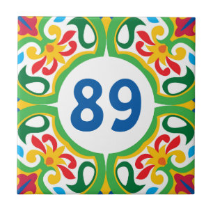 Carreau Avec le numéro de maison Azulejos, motif décoratif