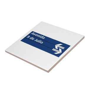 Carreau Avenida 9 de Julio, plaque de rue de Buenos Aires